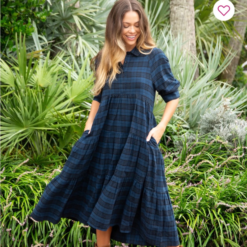 Rebecca Flannel Midi Dress, natural life size med